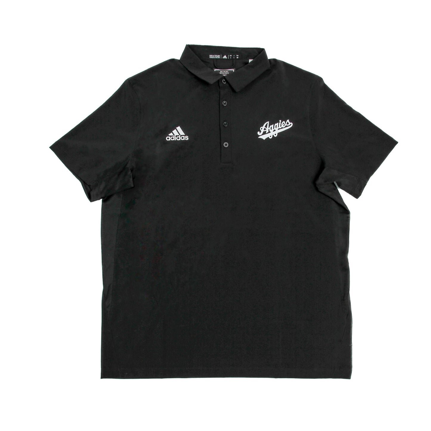 Aggie Football Coaches Exclusive Black Adidas Aggie Script Polo