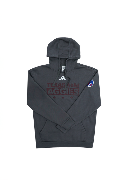 Aggie Football Exclusive Military Appreciation Adidas Grey Hoodie (New Arrival)