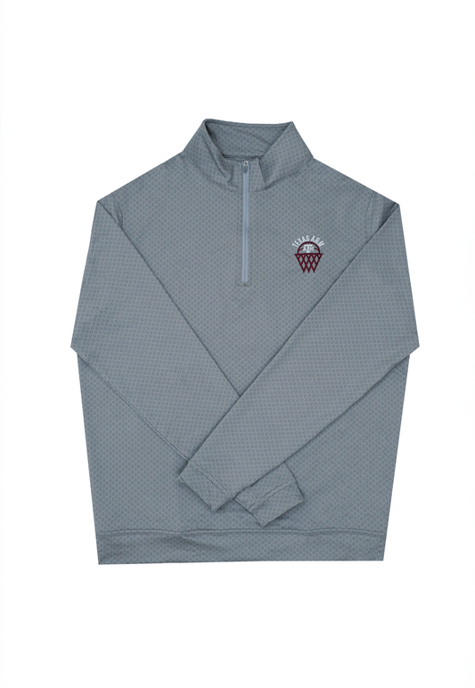 Aggie Basketball Coaches Exclusive Peter Millar Grey Speckled Quarter Zip