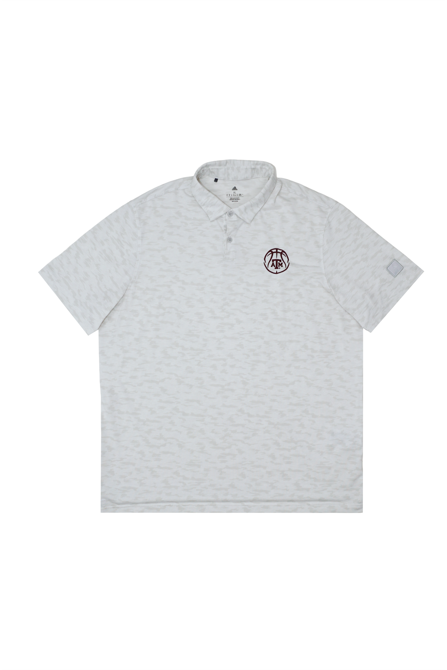 Aggie Basketball Exclusive White/Camo  Adidas Polo