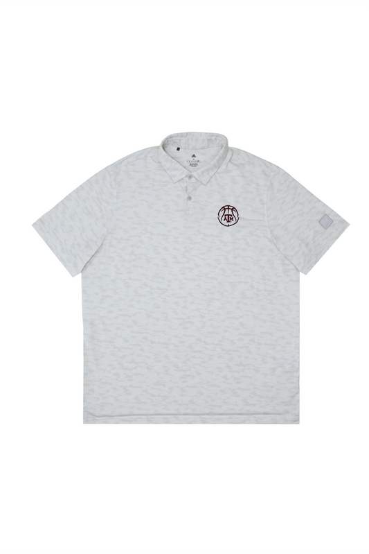 Aggie Basketball Exclusive White/Camo  Adidas Polo
