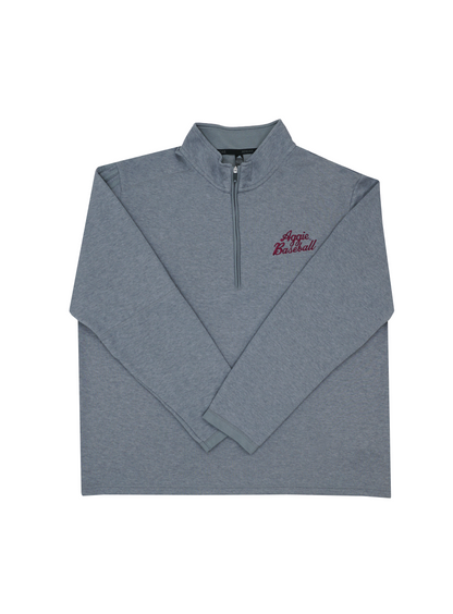 Aggie Baseball Exclusive Grey Aggie Script Quarter Zip (SEC Patch On Back)