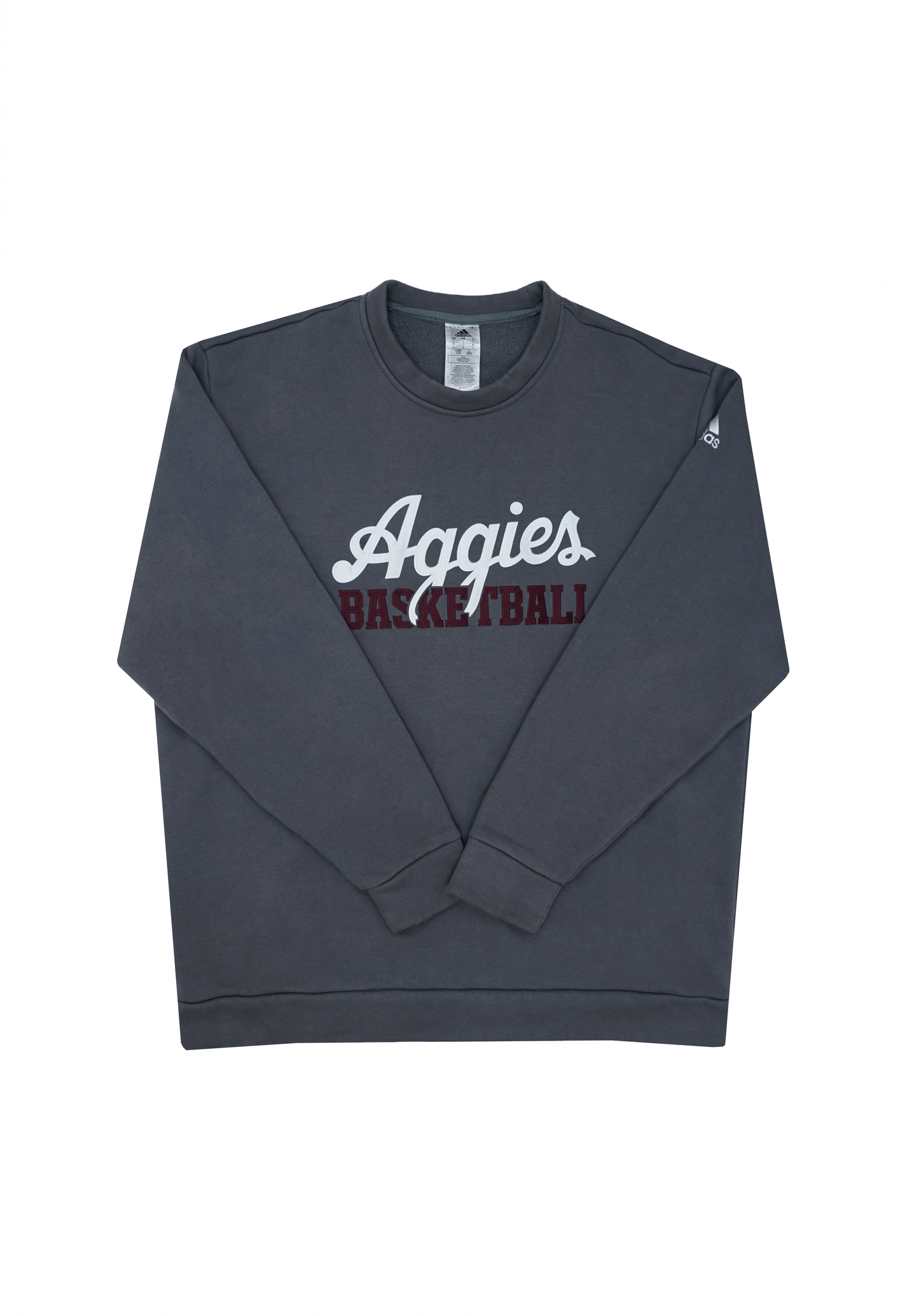 Aggie Basketball Exclusive Aggie Script Grey Adidas Sweatshirt