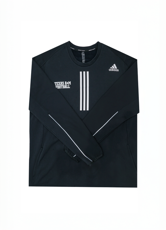 Aggie Football Coaches Exclusive Pre Game Adidas Black Hoodie Sweatshirt (New Arrival)