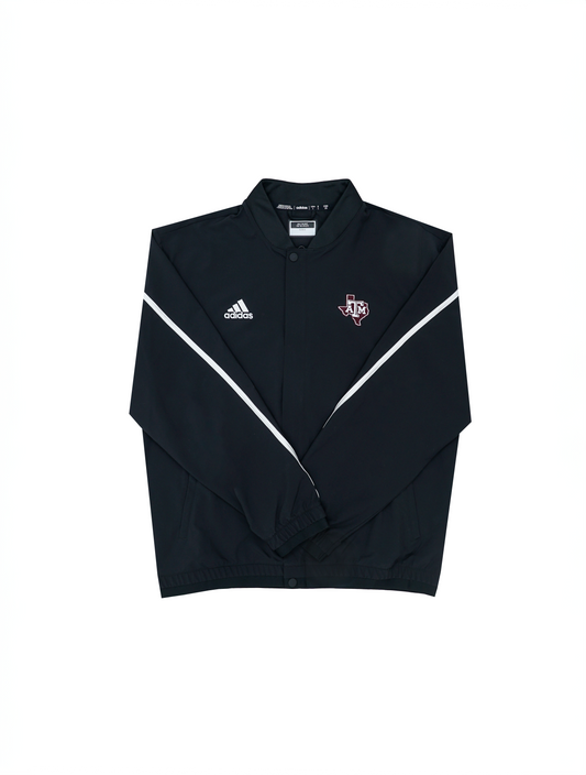 Aggie Football Exclusive Team Travel Top Black Adidas Zip Up (New Arrival)