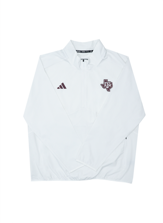 Aggie Football Coaches Issued White Adidas Windbreaker (New Arrival)