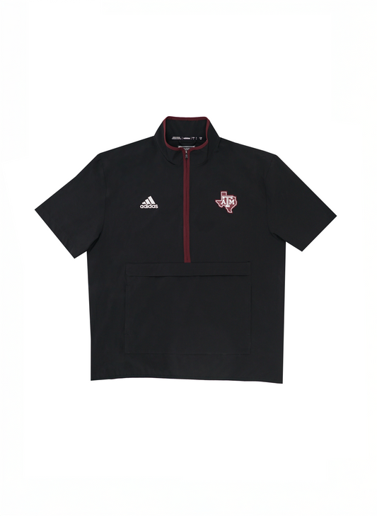Aggie Football Coaches Issued Black Short Sleeve Adidas Windbreaker (New Arrival)