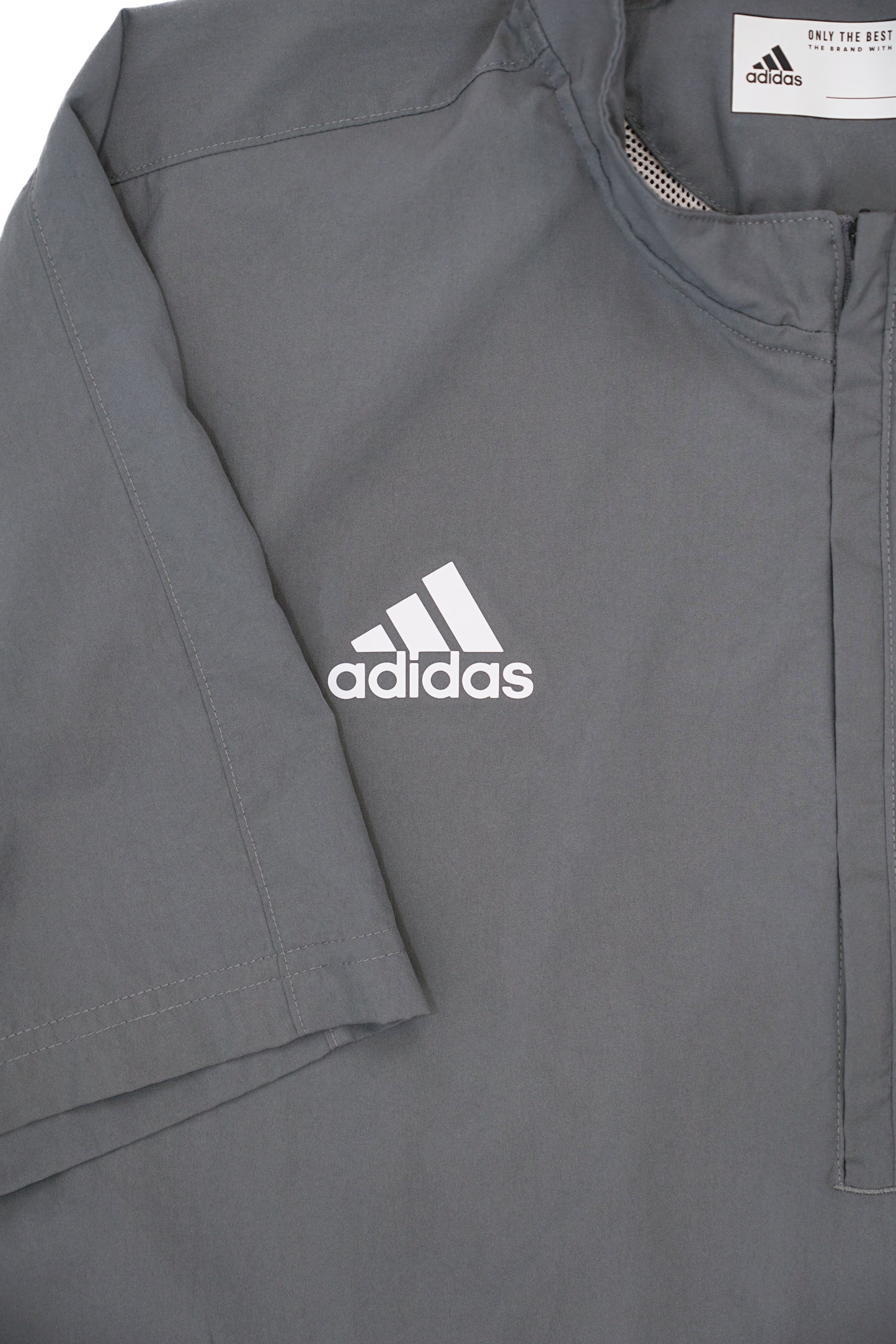 Aggie Football Issued Coaches Grey Adidas Short Sleeve Windbreaker