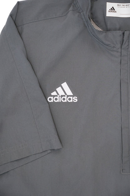 Aggie Football Issued Coaches Grey Adidas Short Sleeve Windbreaker