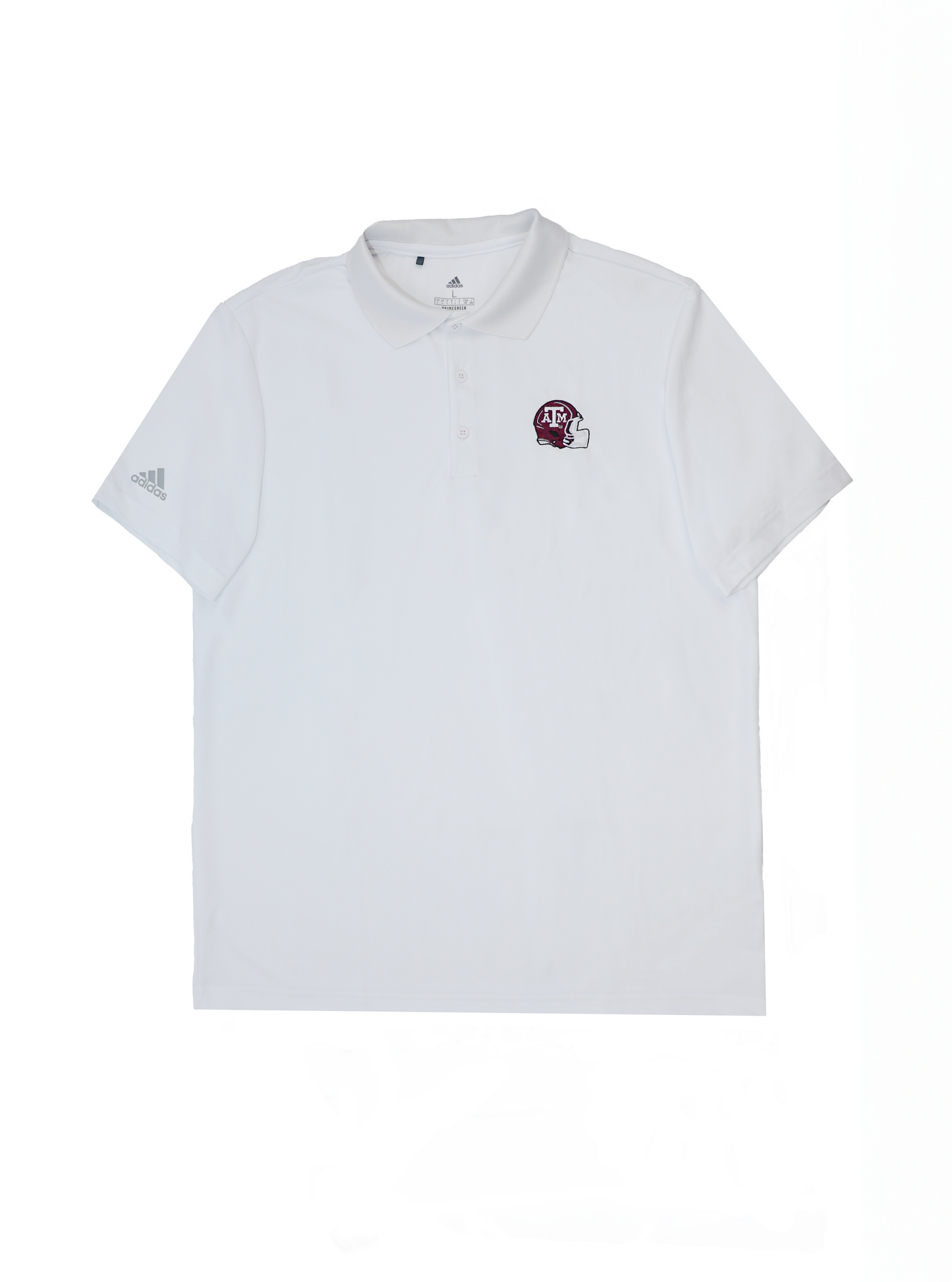 Aggie Football Coaches Exclusive White Adidas Polo