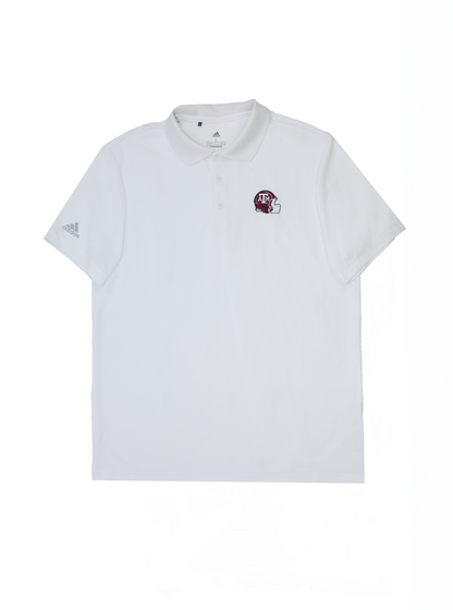 Aggie Football Coaches Exclusive White Adidas Polo