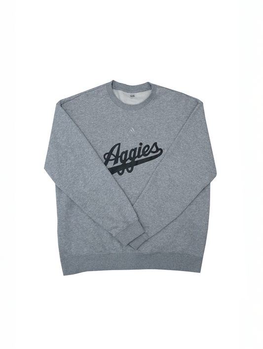 Aggie Football Issued Adidas Aggie Script Grey Sweatshirt (New Arrival)