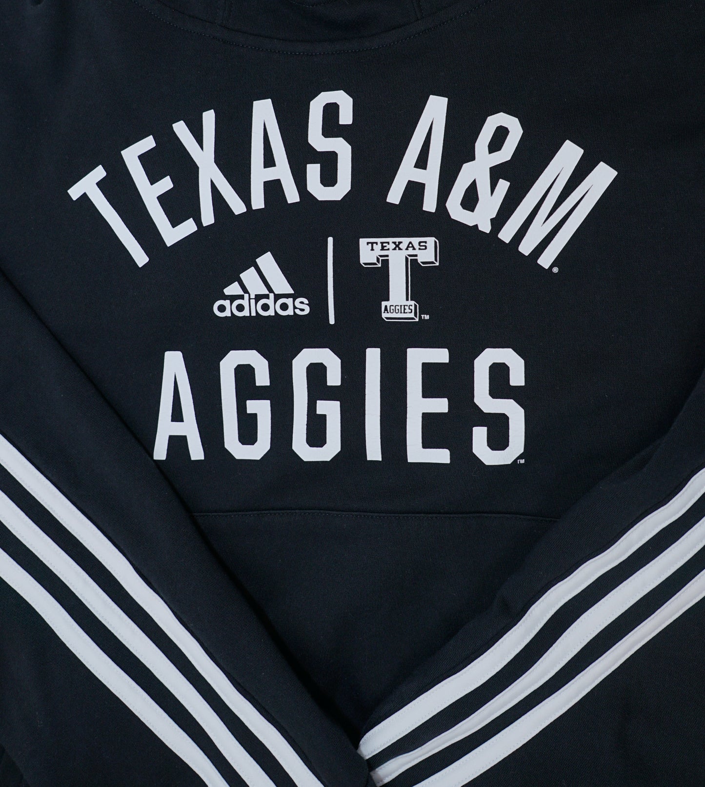 Aggie Football Issued Texas Aggies Black Adidas Long Sleeve Sweatshirt