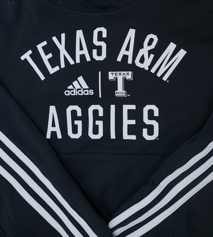 Aggie Football Issued Texas Aggies Black Adidas Long Sleeve Sweatshirt