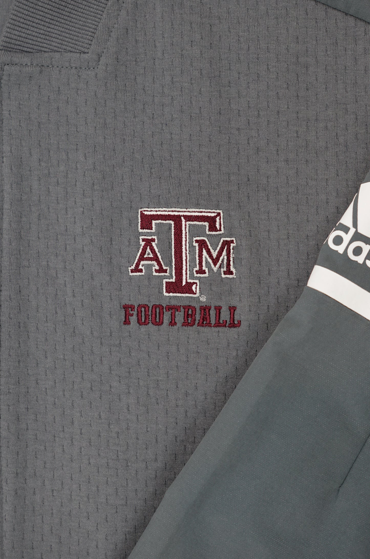 Aggie Football Exclusive Grey Adidas Team Texas Bowl Travel Top Zip Up