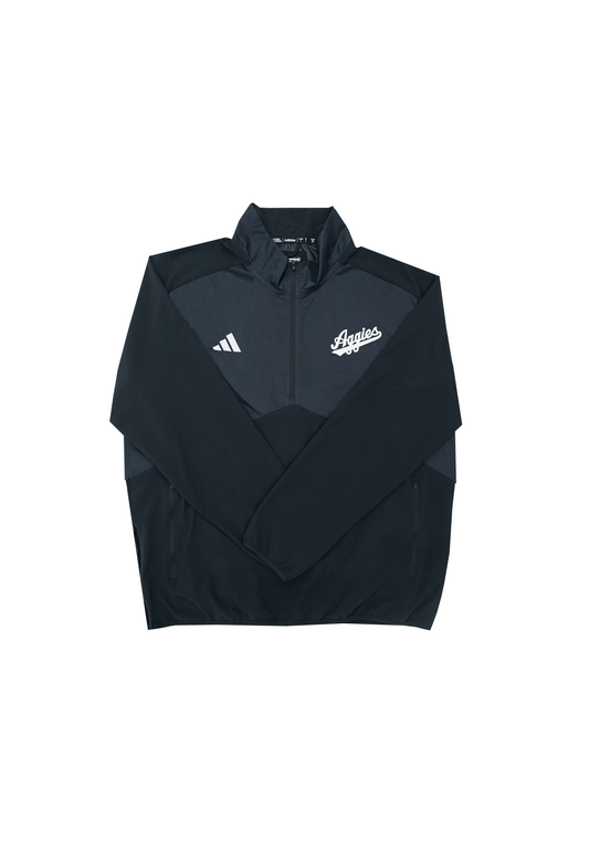 Aggie Football Exclusive Black Adidas Windbreaker Aggie Script (New Arrival)