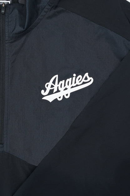 Aggie Football Exclusive Black Short Sleeve Adidas Windbreaker Aggie Script (New Arrival)