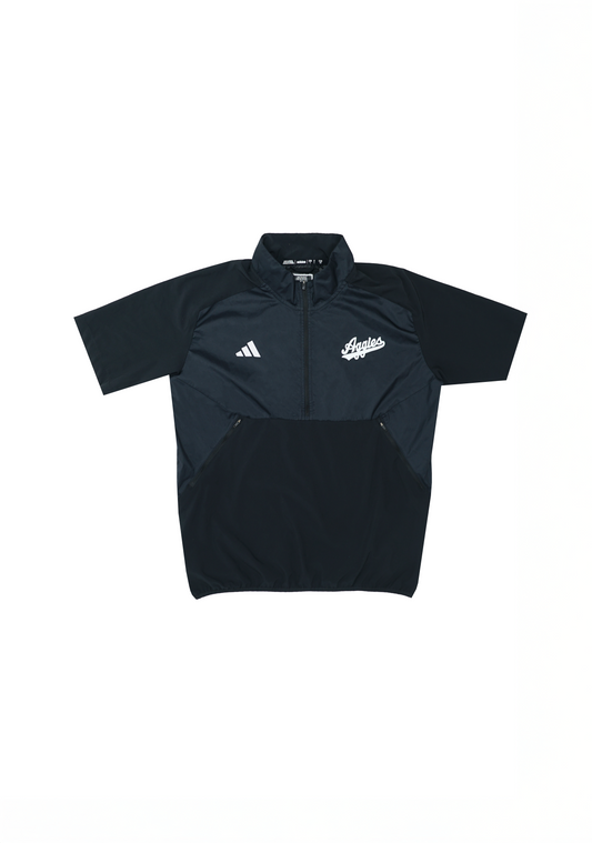 Aggie Football Exclusive Black Short Sleeve Adidas Windbreaker Aggie Script (New Arrival)