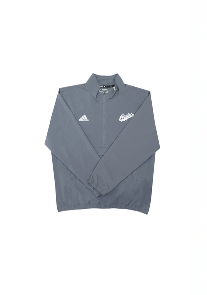 Aggie Football Exclusive Grey Adidas Windbreaker Aggie Script (New Arrival)