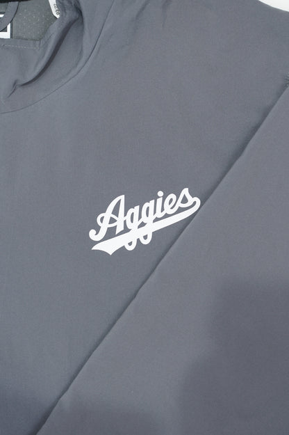 Aggie Football Exclusive Grey Adidas Windbreaker Aggie Script (New Arrival)