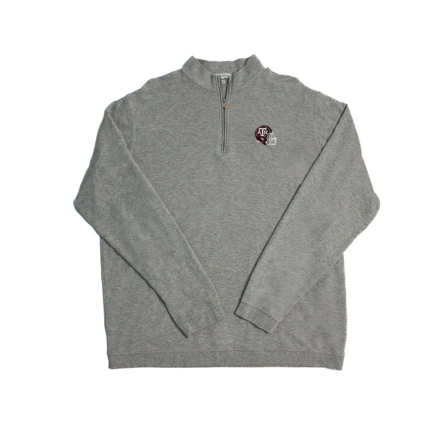 Aggie Football Coaches Exclusive Peter Millar Light Grey Long Sleeve Quarter Zip