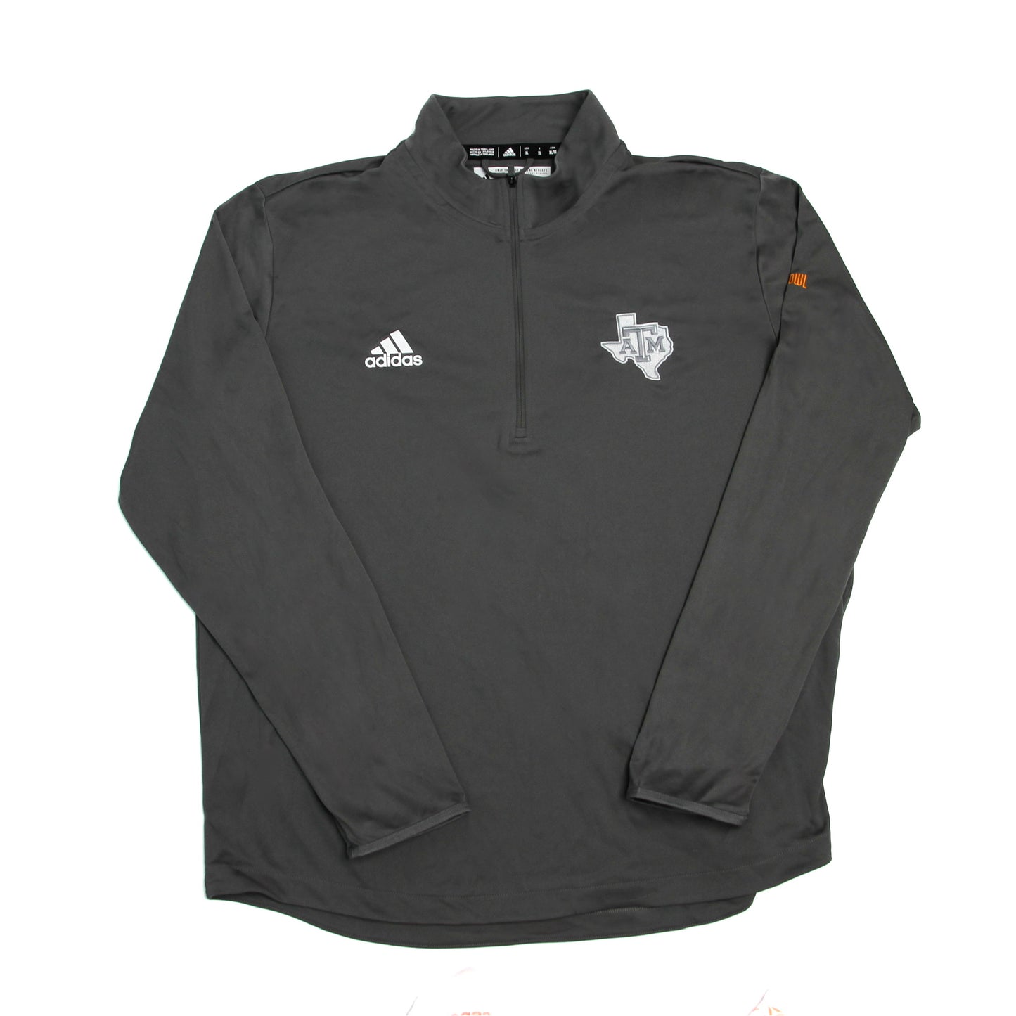 Aggie Football Coaches Exclusive Orange Bowl 2021 Grey Adidas Long Sleeve Quarter Zip