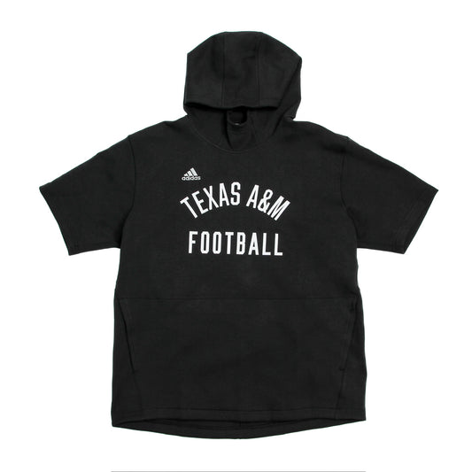 Aggie Football Exclusive Black Adidas Short Sleeve Sweatshirt