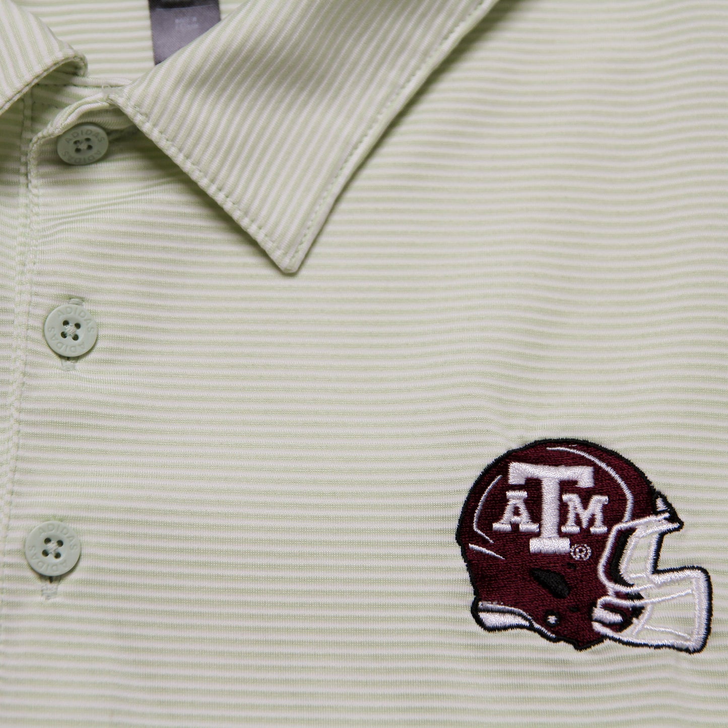 Aggie Football Coaches Exclusive Adidas Light Green Polo