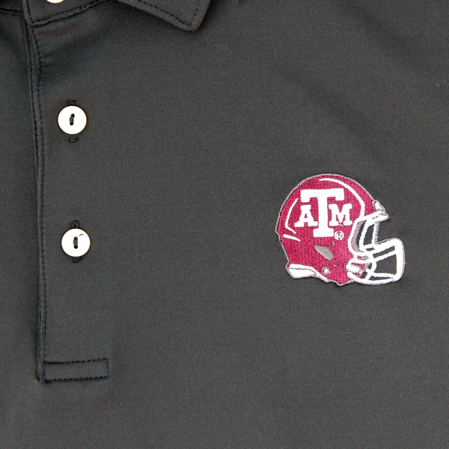 Aggie Football Coaches Exclusive Peter Millar Black Polo