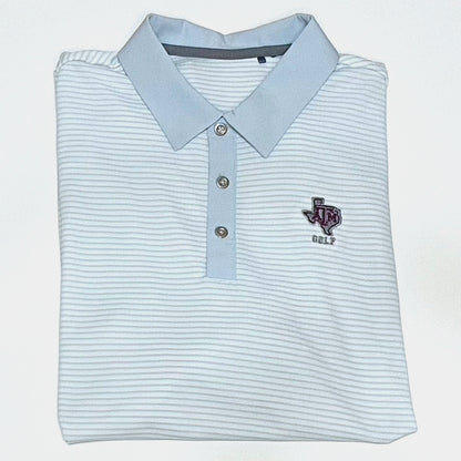 Aggie Golf Exclusive Light Blue/White Adidas Polo