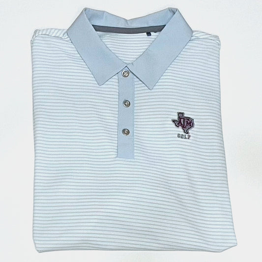 Aggie Golf Exclusive Light Blue/White Adidas Polo