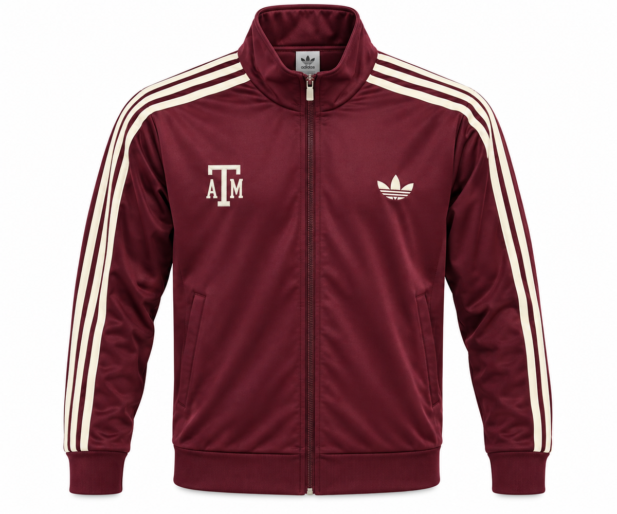 Aggie Football Issued Adidas Retro Maroon Zip Up (New Arrival)