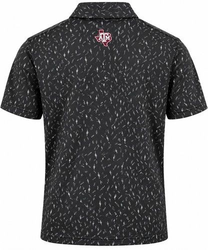 Aggie Football Coaches Exclusive Black Patterned Adidas Ol'Sarge Polo (SEC Patch) (New Arrival)