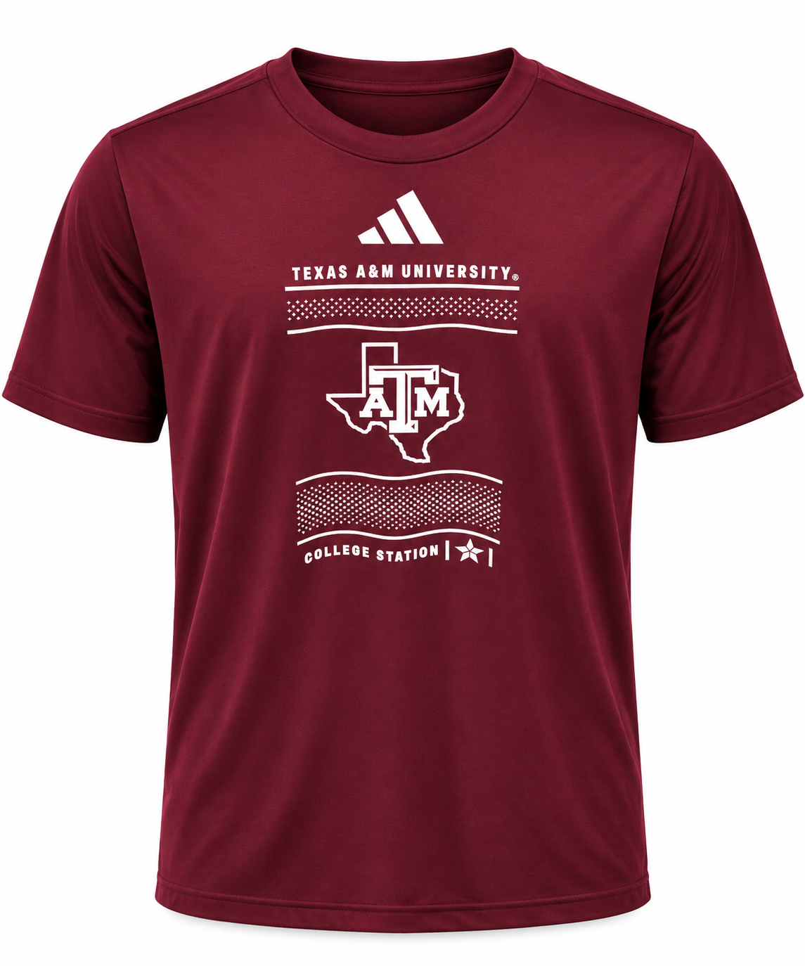 Aggie Football Issued Maroon Adidas T-Shirt