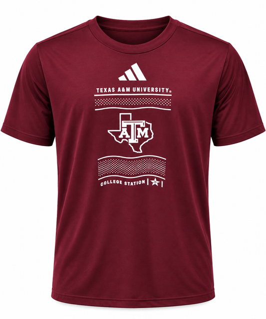Aggie Football Issued Maroon Adidas T-Shirt