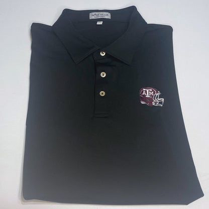 Aggie Football Coaches Exclusive Peter Millar Black Polo