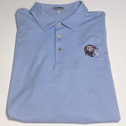 Aggie Football Coaches Exclusive Peter Millar Blue Polo