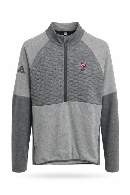 Aggie Golf Exclusive Adidas Grey Pullover (SEC Logo) (New Arrival)