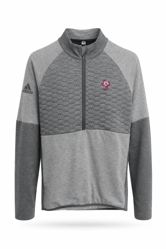 Aggie Golf Exclusive Adidas Grey Pullover (SEC Logo) (New Arrival)