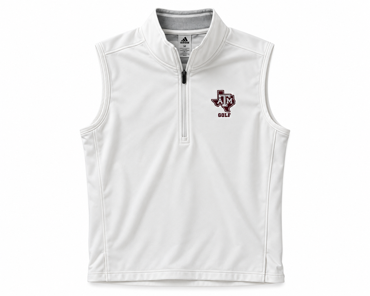 Aggie Golf Exclusive White Adidas Vest (SEC Patch) (New Arrival)